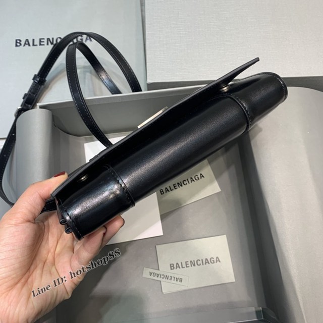 Balenciaga專櫃爆款女包 巴黎世家最新黑色沙漏B扣WOC單肩包斜挎包 fyj1290